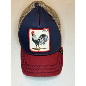 Goorin Bros Animal Farm Rooster Trucker Hat Navy Burgundy Snapback One Size